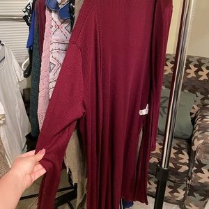 Long Maroon Cardigan